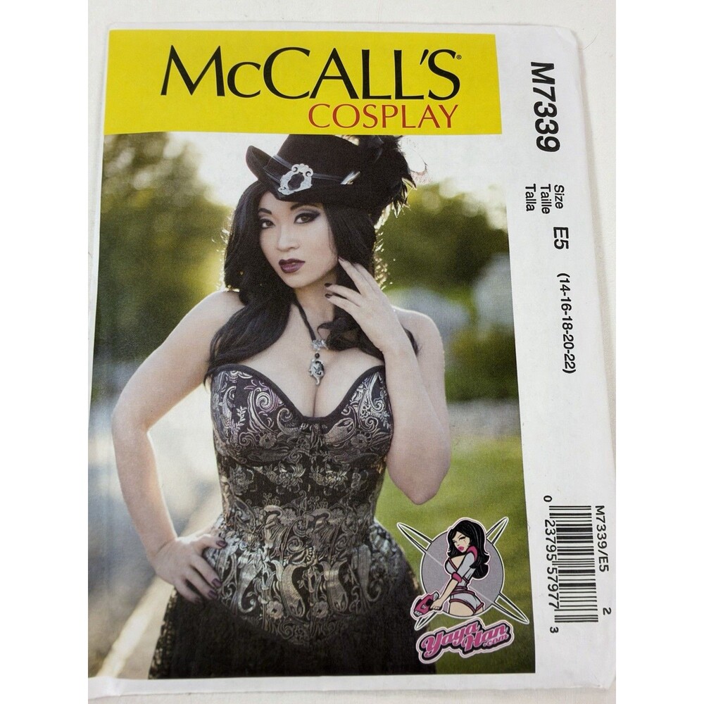 McCalls M7339 VICTORIAN Corset Gothic STEAMPUNK Cosplay Costume Sz 14-22 NEW